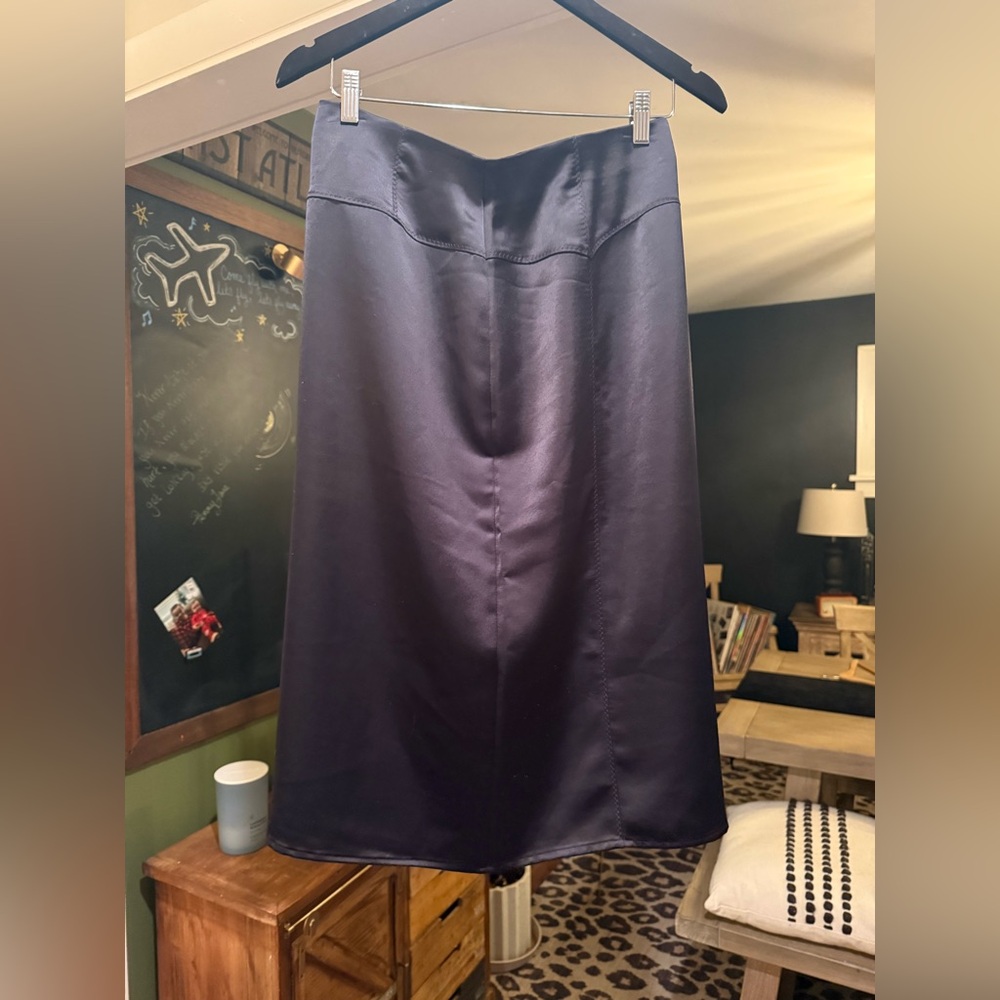 Express Clothing Black Satin Pencil Skirt